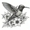 humming bird tattoo design idea
