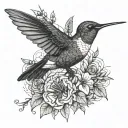 humming bird tattoo design idea