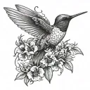 humming bird tattoo design idea
