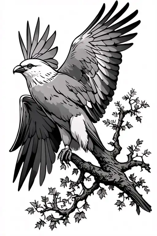 Mississippi kite flying and ash tree tattoo design idea