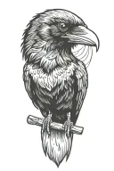 Raven looking inquisitive tattoo design idea