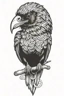 Raven looking inquisitive tattoo design idea