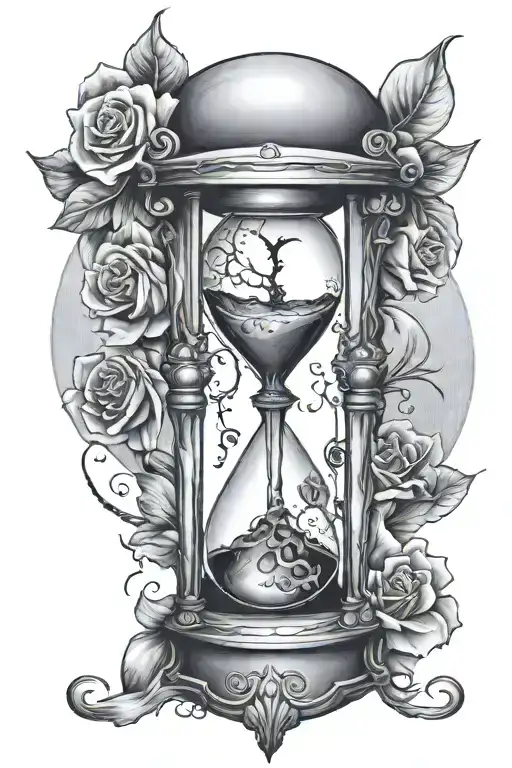 Hourglass life and death tattoo design idea