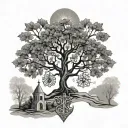 knights templar sacred geometry tree tattoo design idea