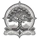 knights templar sacred geometry tree tattoo design idea