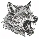 Snarling Wolf tattoo design idea