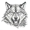 Snarling Wolf tattoo design idea
