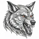 Snarling Wolf tattoo design idea