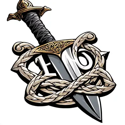 "ERO" Irish Dagger with a celtic solomons knot as the guard  tattoo design idea