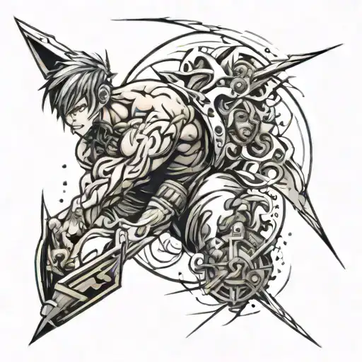 "A highly detailed and professional tattoo design that integrates multiple facets of a person's life: athletics, tattoo design idea