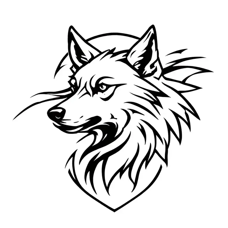 wolf and raven tattoo design idea