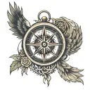 compass, wings, celtic tattoo design idea