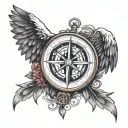 compass, wings, celtic tattoo design idea
