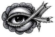 Zipper tattoo design idea