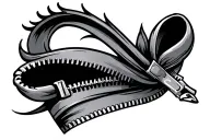 Zipper tattoo design idea