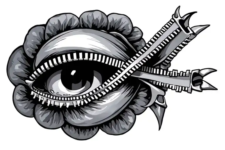 Zipper tattoo design idea
