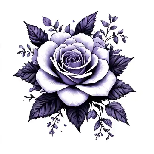 Fine Line Violet tattoo design idea