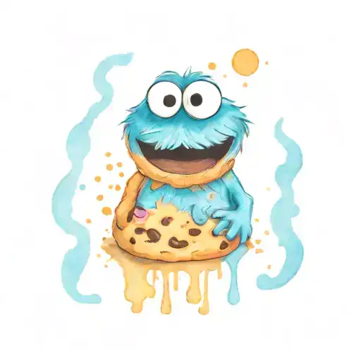 cookie monster tattoo design idea