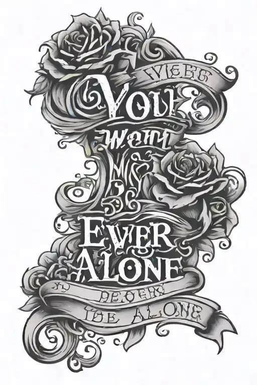 You won't ever be alone lettering tattoo design tattoo design idea