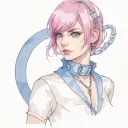  Sissy Slave Pink Leather Collar-with-chain-leash Pixie-cut Brown Hair Blue Eyes Flat Chest tattoo design idea