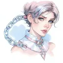  Sissy Slave Pink Leather Collar-with-chain-leash Pixie-cut Brown Hair Blue Eyes Flat Chest tattoo design idea