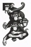 the 3 monkeys as angels tattoo design idea
