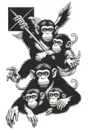 the 3 monkeys as angels tattoo design idea