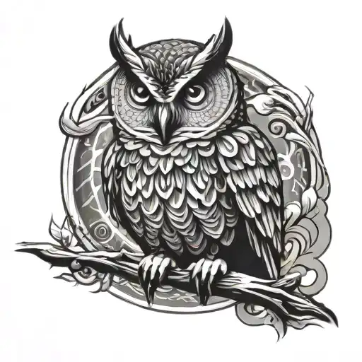 owl to thing you control tattoo design idea
