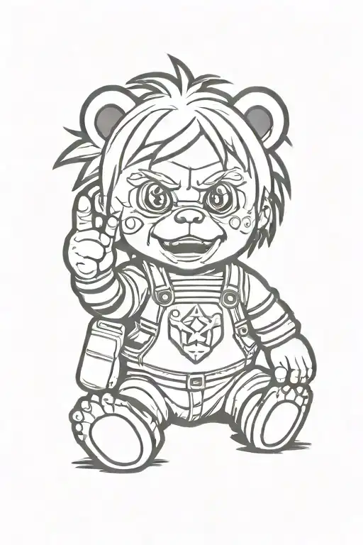 chucky teddy bear tattoo design idea