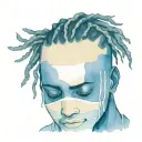 emo,depression,darkness,lonely,suicidal,sad,dark skinned male,dyed short dreads fully hiding face,teens,no tattoos,skinn tattoo design idea