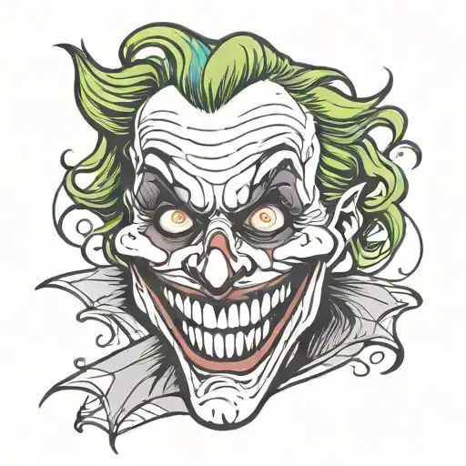 joker smile face tattoo design idea