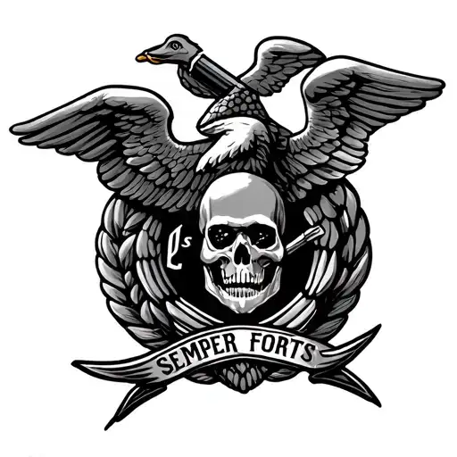 us navy Semper fortis tattoo design idea