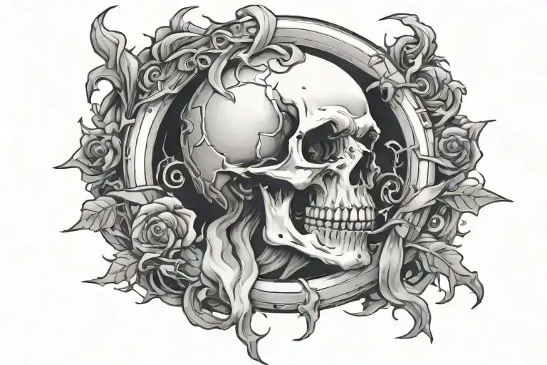sketch on the theme of a vicious circle tattoo design idea