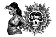 Booty tattoo design idea