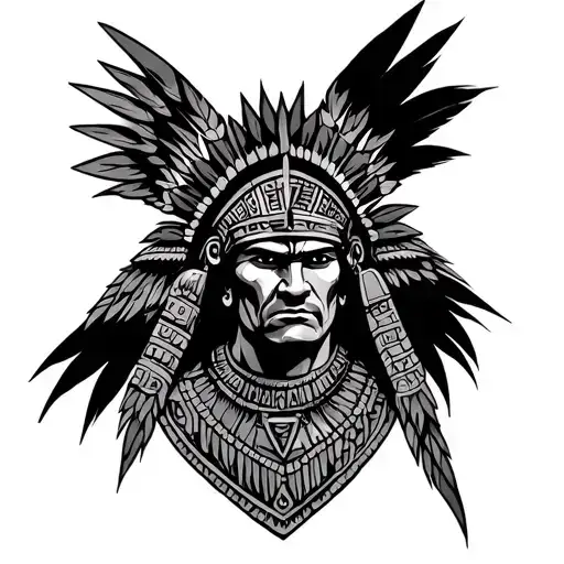 Aztec warrior tattoo design idea