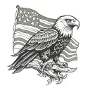 Flag Eagle perched tattoo design idea
