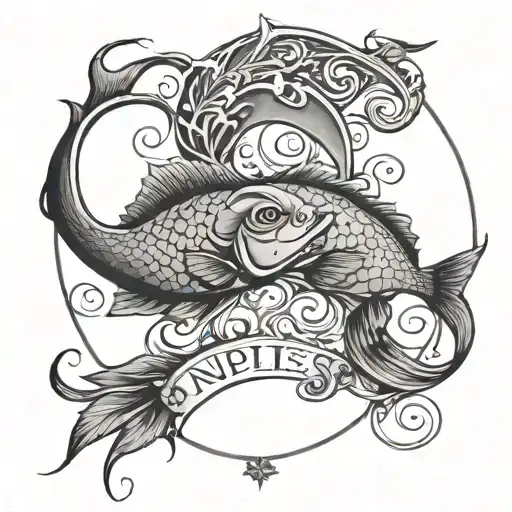 Naples and Pisces tattoo design idea