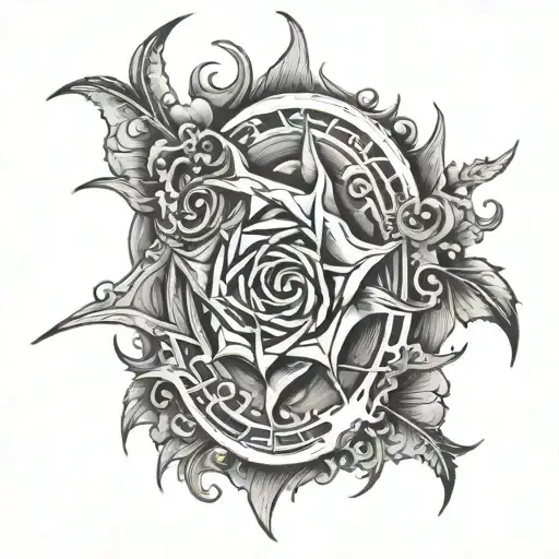 anger, devastation, depression and the number 8 tattoo design idea