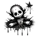 voodoo doll bleeding tattoo design idea