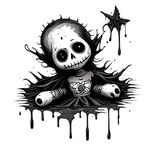 voodoo doll bleeding tattoo design idea