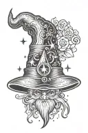 wizard hat tattoo design idea