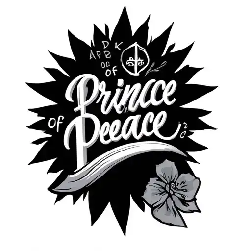prince of peace words written tattoo design idea