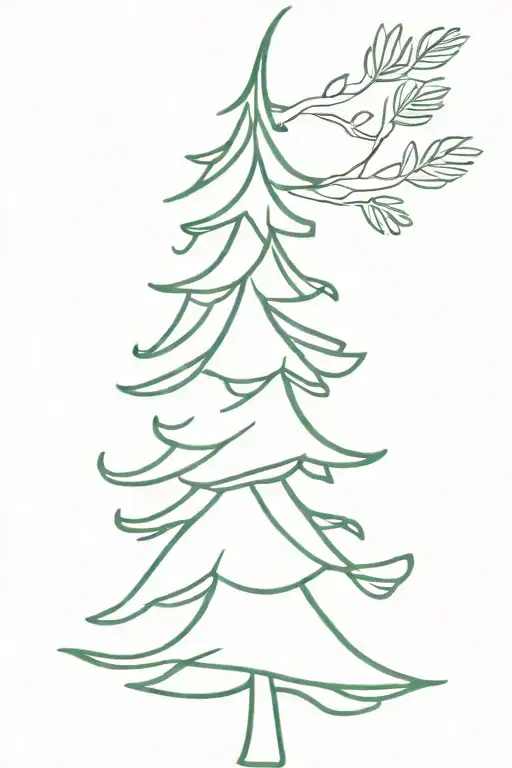 evergreen tree tattoo design idea