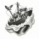 tugboat tattoo design idea