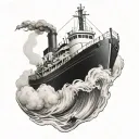 tugboat tattoo design idea