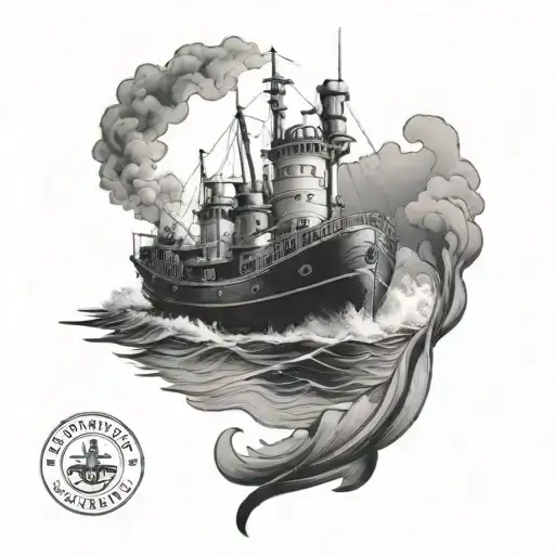 tugboat tattoo design idea