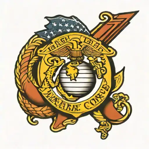 us marine corps tattoo design idea