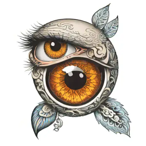 russian doll opened eye in the middle tattoo design idea