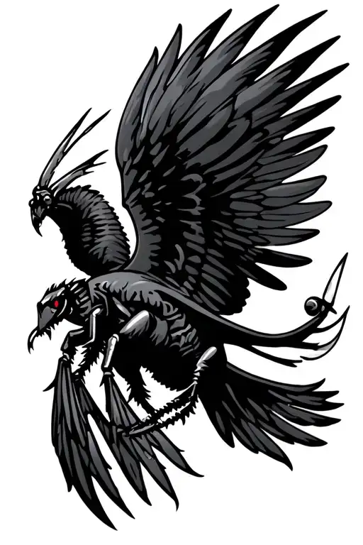 war hornet flying tattoo design idea