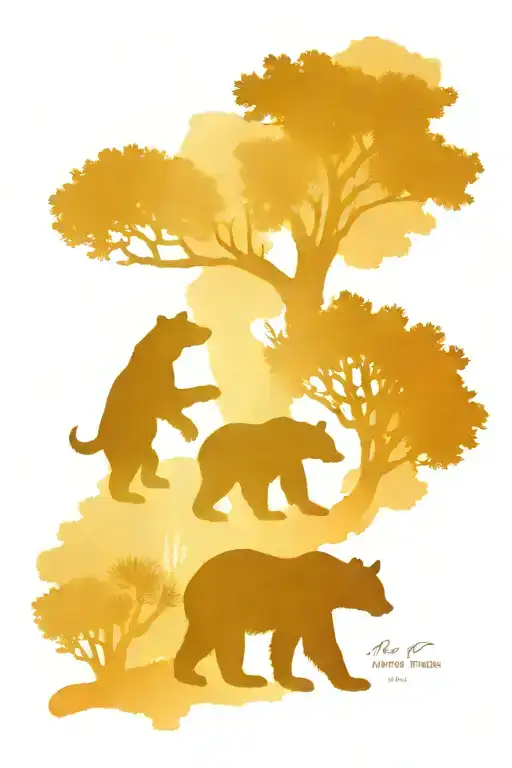 mama bear, 4 cubs, Joshua tree, Isaiah 46:4 tattoo design idea
